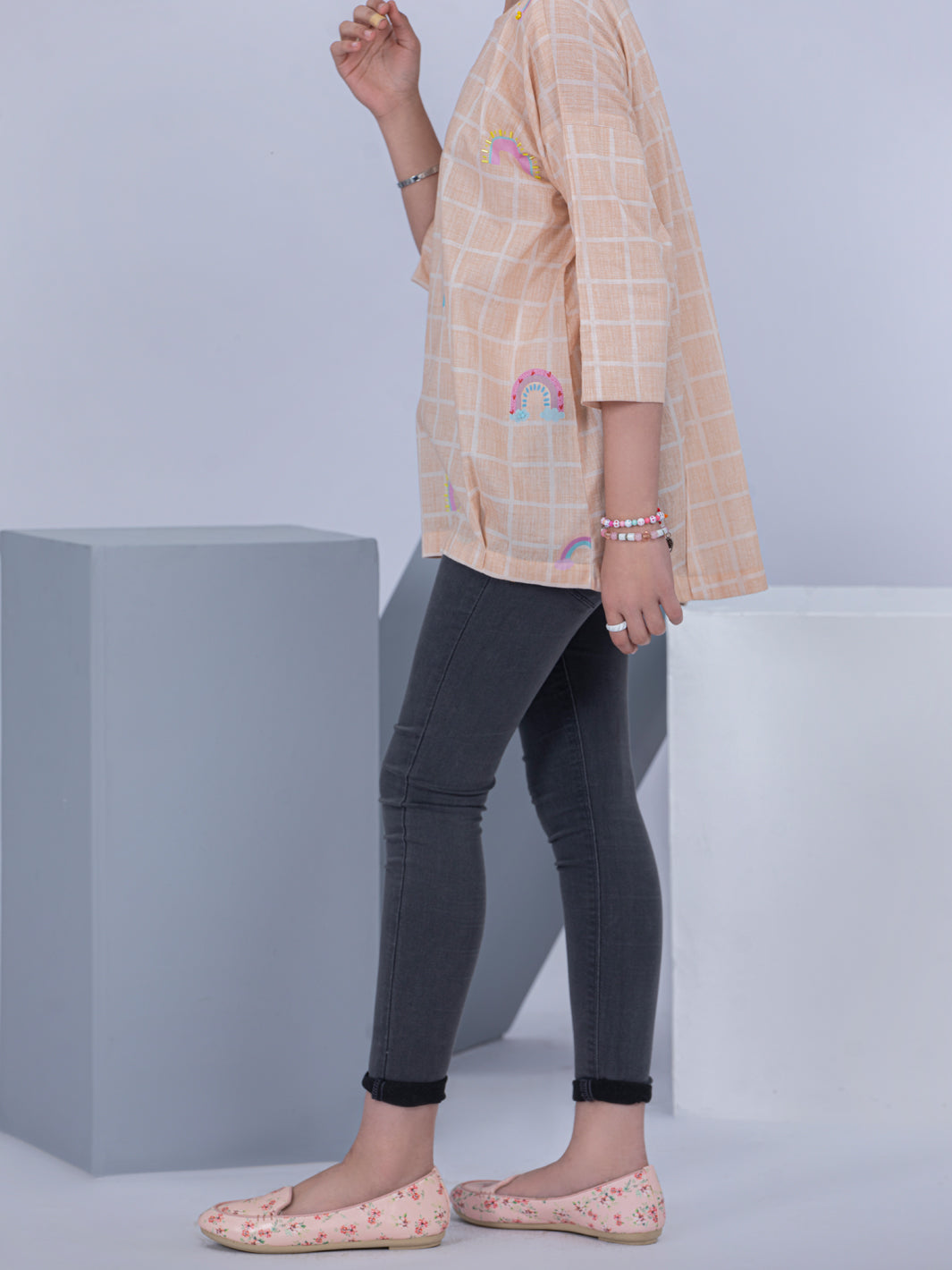 Beige Lawn Kurti - ALT-LK-1042