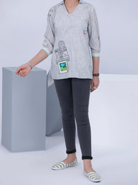 Grey Lawn Kurti - ALT-LK-1043