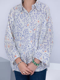White Cotton Dobby Kurti - ALT-LK-1044