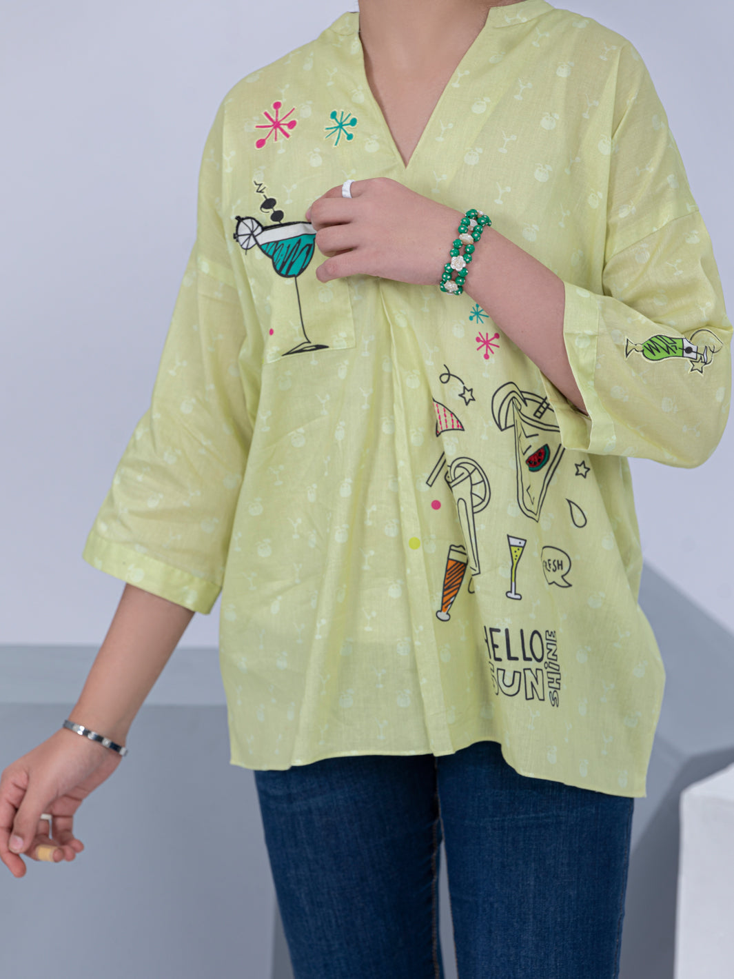 Lemon Lawn Kurti - ALT-LK-1045