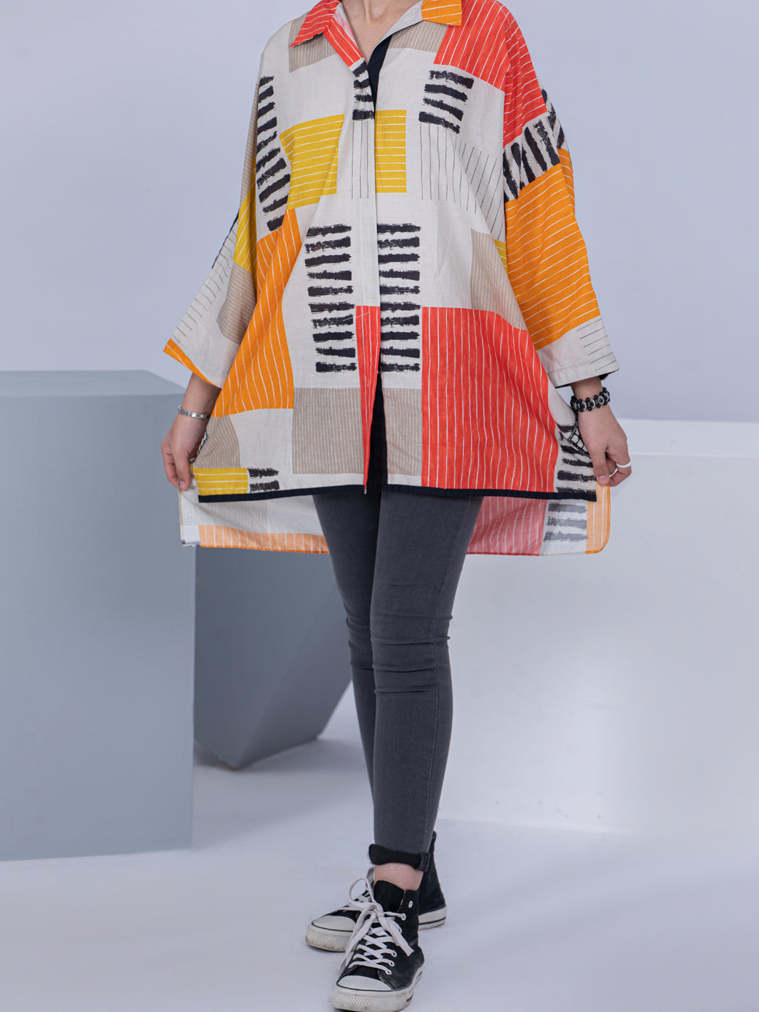 Beige Lawn Kurti - ALT-LK-1047