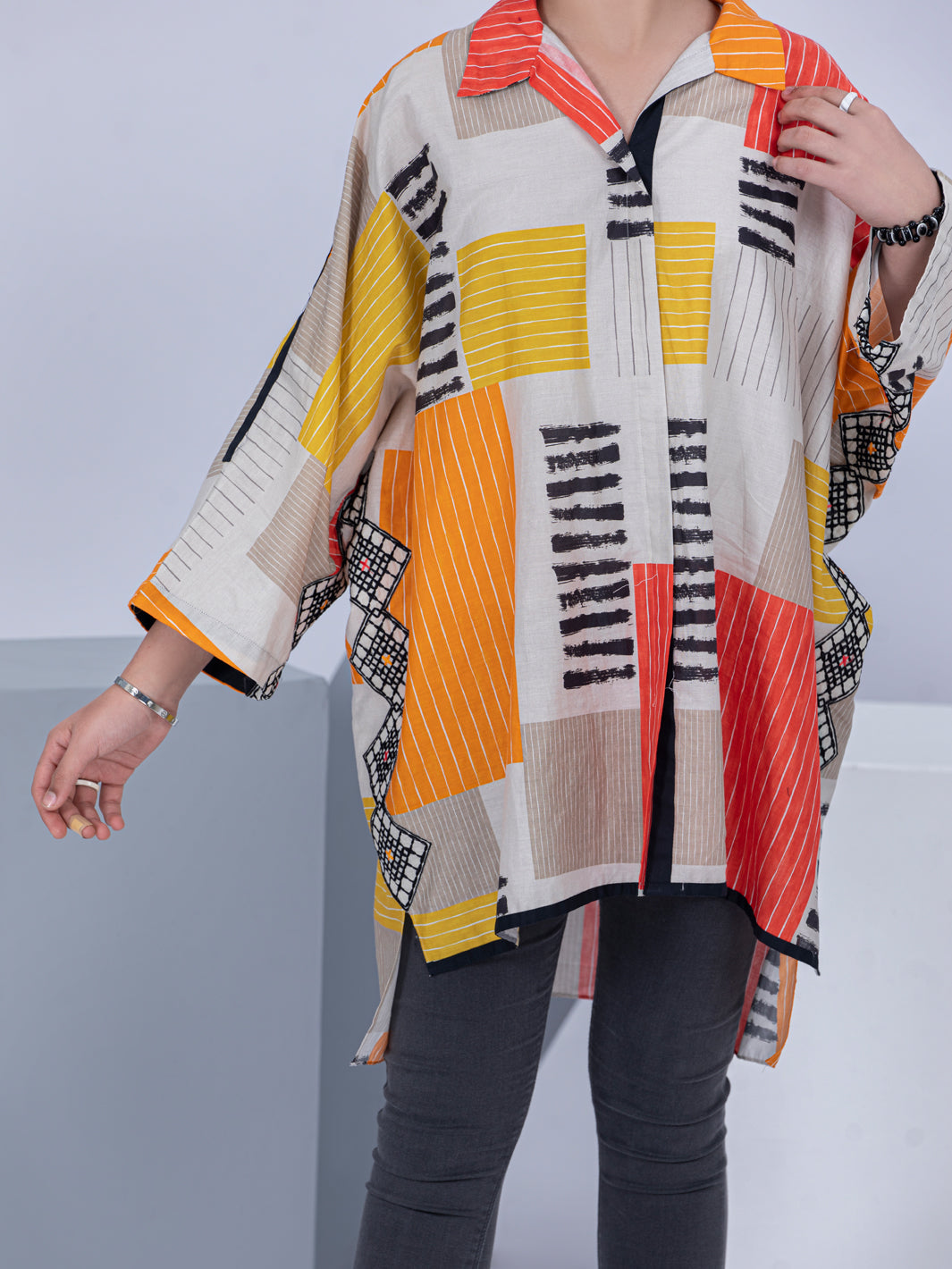 Beige Lawn Kurti - ALT-LK-1047