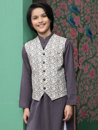 Black & White Blended Boy Waistcoat - ALT-WC-004