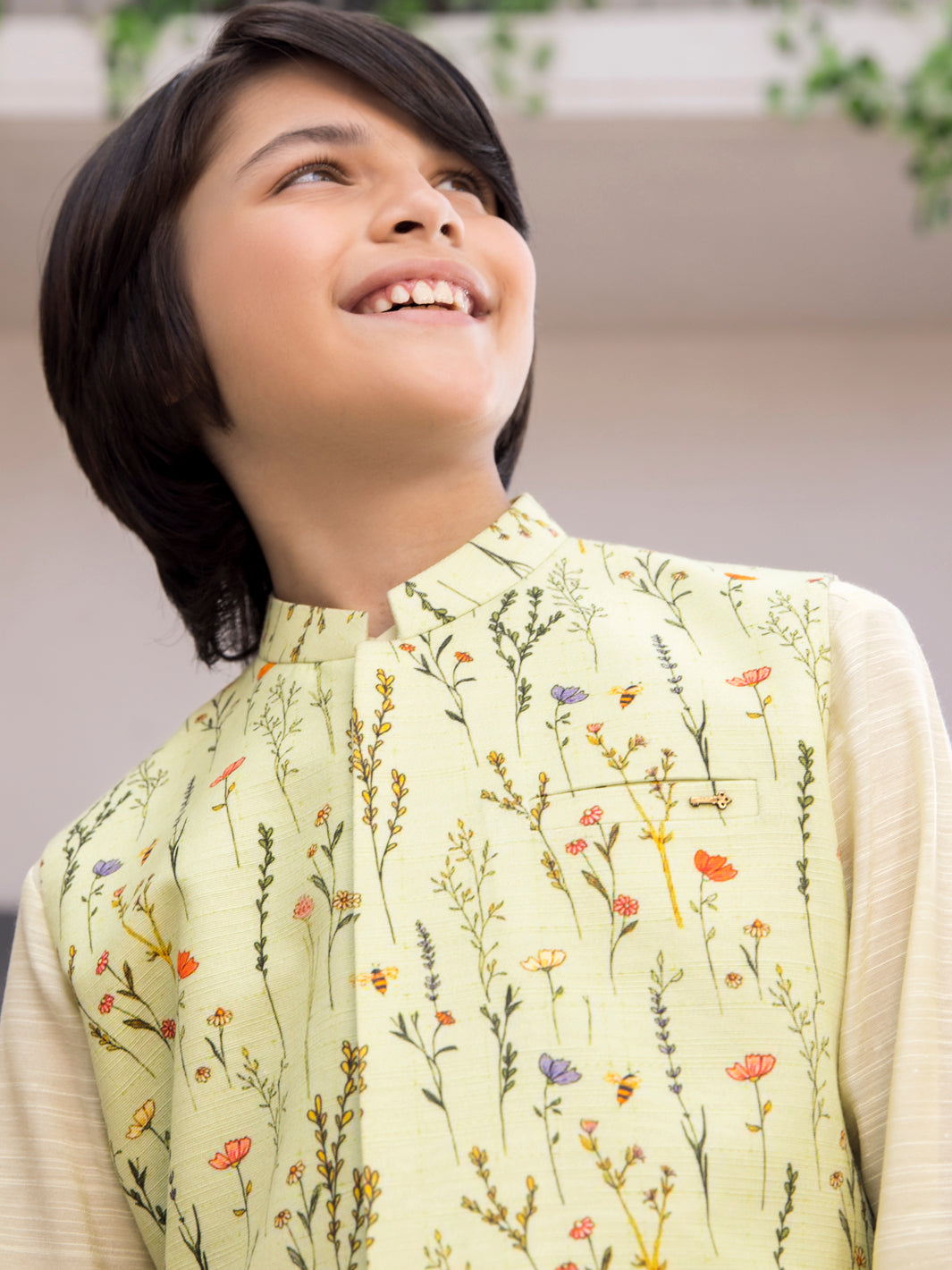 Light Green Blended Boy Waistcoat - ALT-WC-006