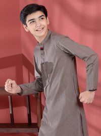 Light Brown Cotton Boy Kurta - ALT-K-009B