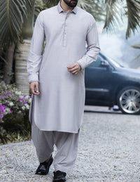 Grey Kameez Shalwar - ALWA-KS-049