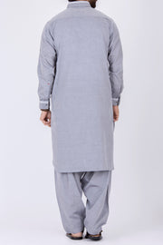 Ash Grey Cotton Kameez Shalwar - ALWA-KS-104