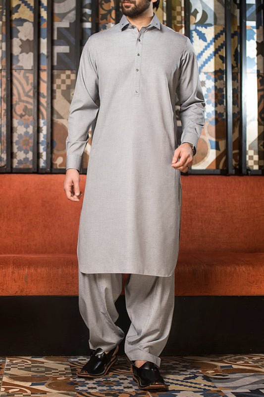 Light Grey Kameez Shalwar - ALWA-KS-118