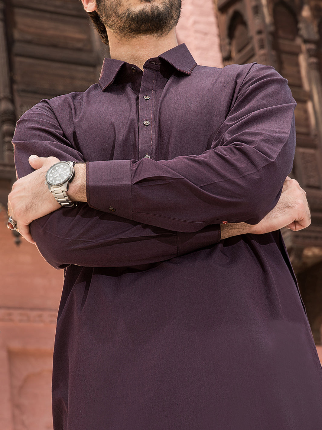 Purple Cotton Kameez Shalwar - ALWA-KS-147