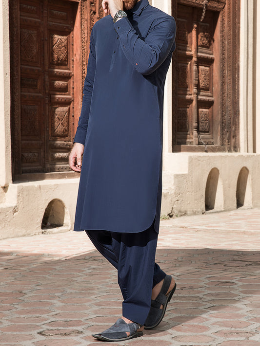 Blue Cotton Kameez Shalwar - ALWA-KS-149