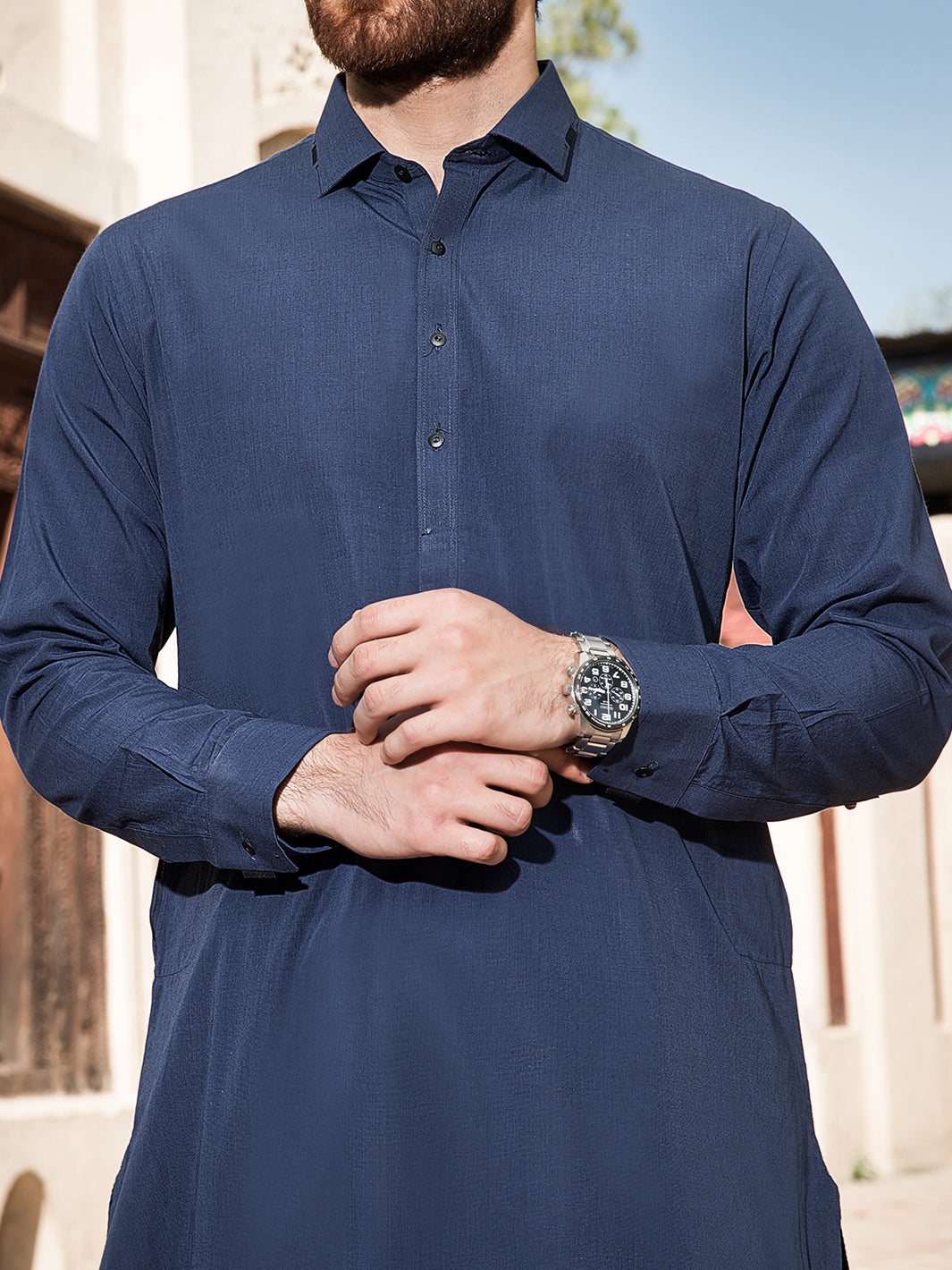 Blue Cotton Kameez Shalwar - ALWA-KS-149