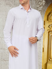 White Blended Kameez Shalwar - ALWA-KS-180