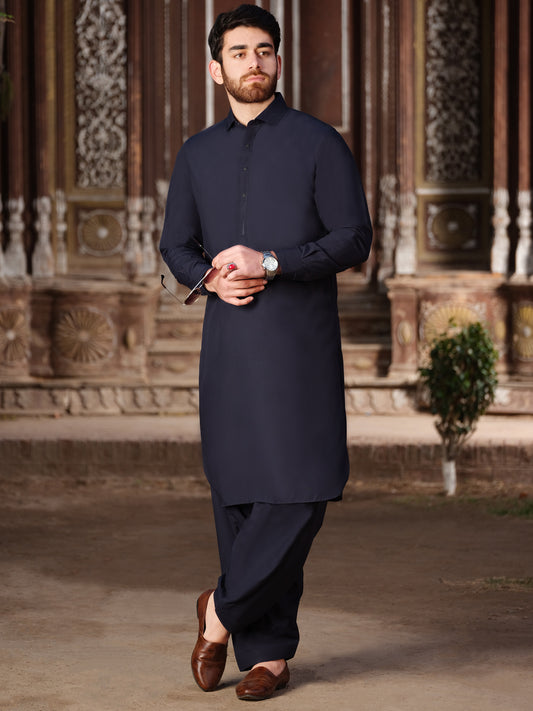 Blue Blended Kameez Shalwar - ALWA-KS-200