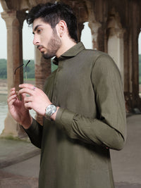 Green Blended Kameez Shalwar - ALWA-KS-210
