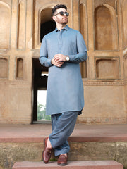 Blue Blended Kameez Shalwar - ALWA-KS-219