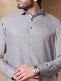 Grey Blended Kameez Shalwar - ALWA-KS-220