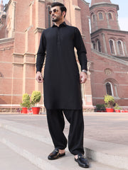 Black Blended Kameez Shalwar - ALWA-KS-228