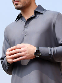 Grey Blended Kameez Shalwar - ALWA-KS-236