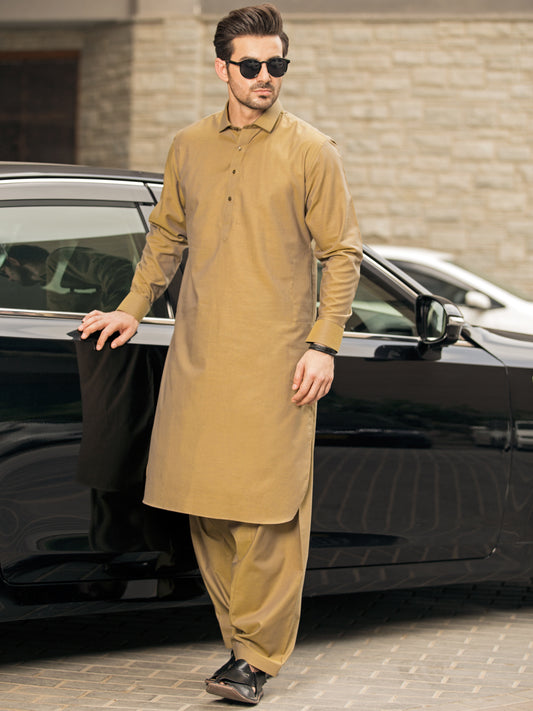 Green Blended Kameez Shalwar - ALWA-KS-252