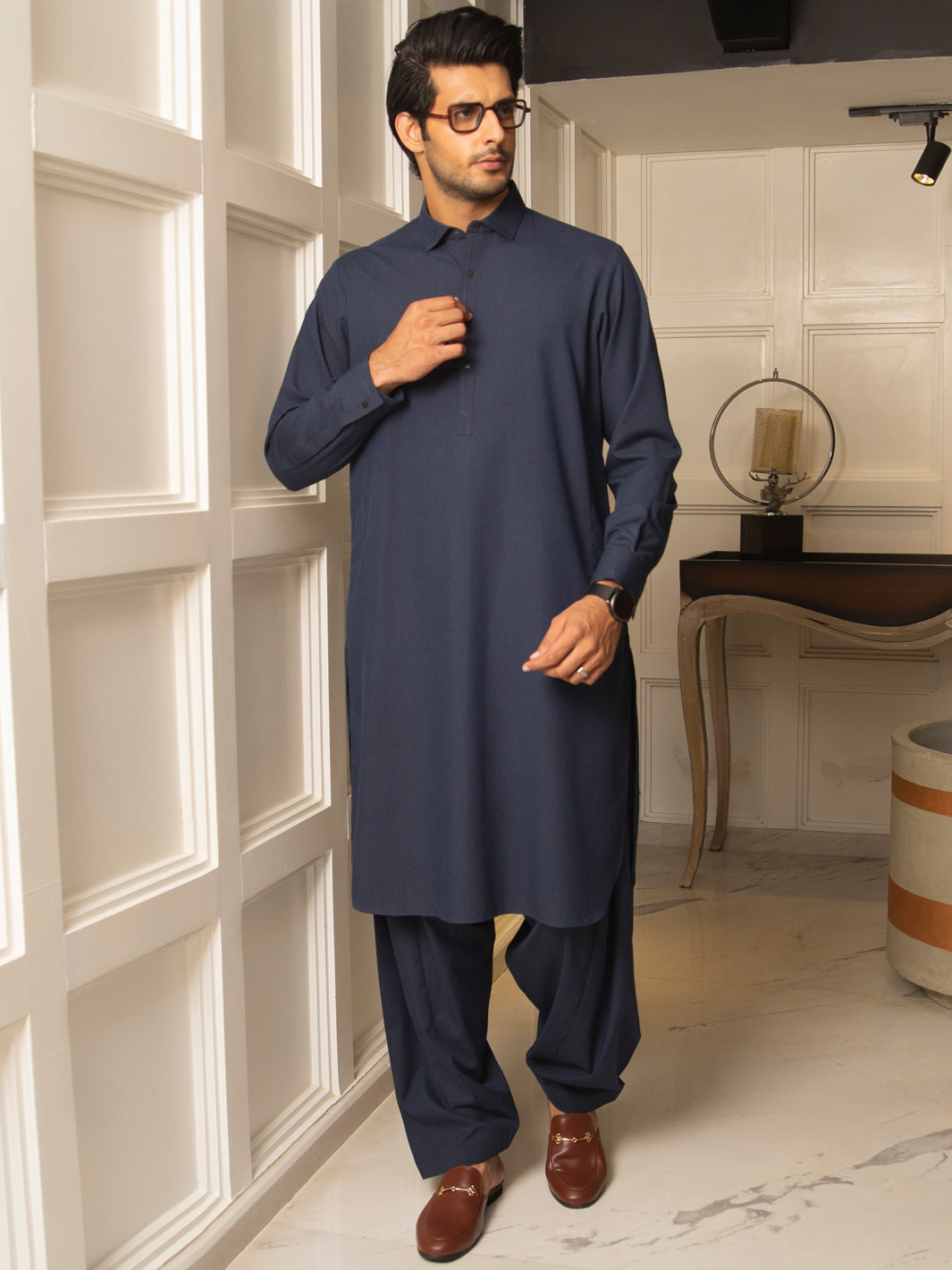Blue Blended Kameez Shalwar - ALWA-KS-254