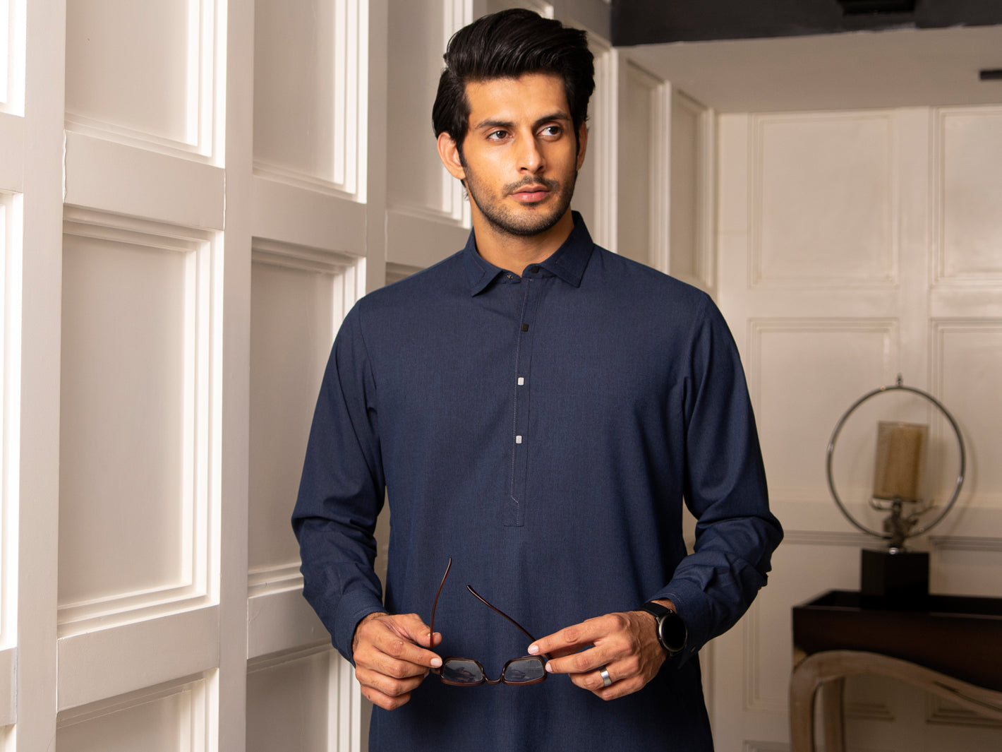 Blue Blended Kameez Shalwar - ALWA-KS-254
