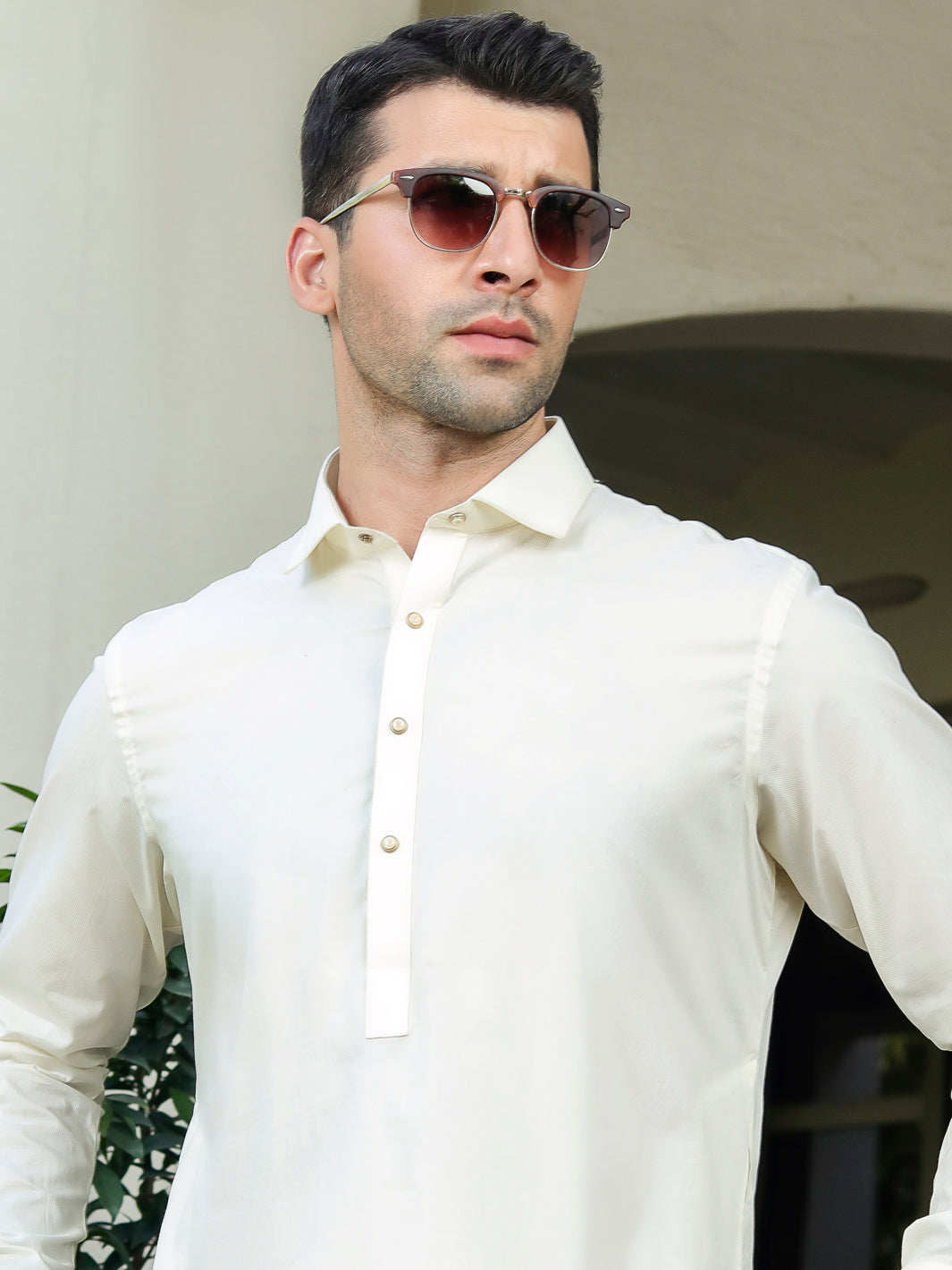 Off White Kameez Shalwar - ALWA-KS-277