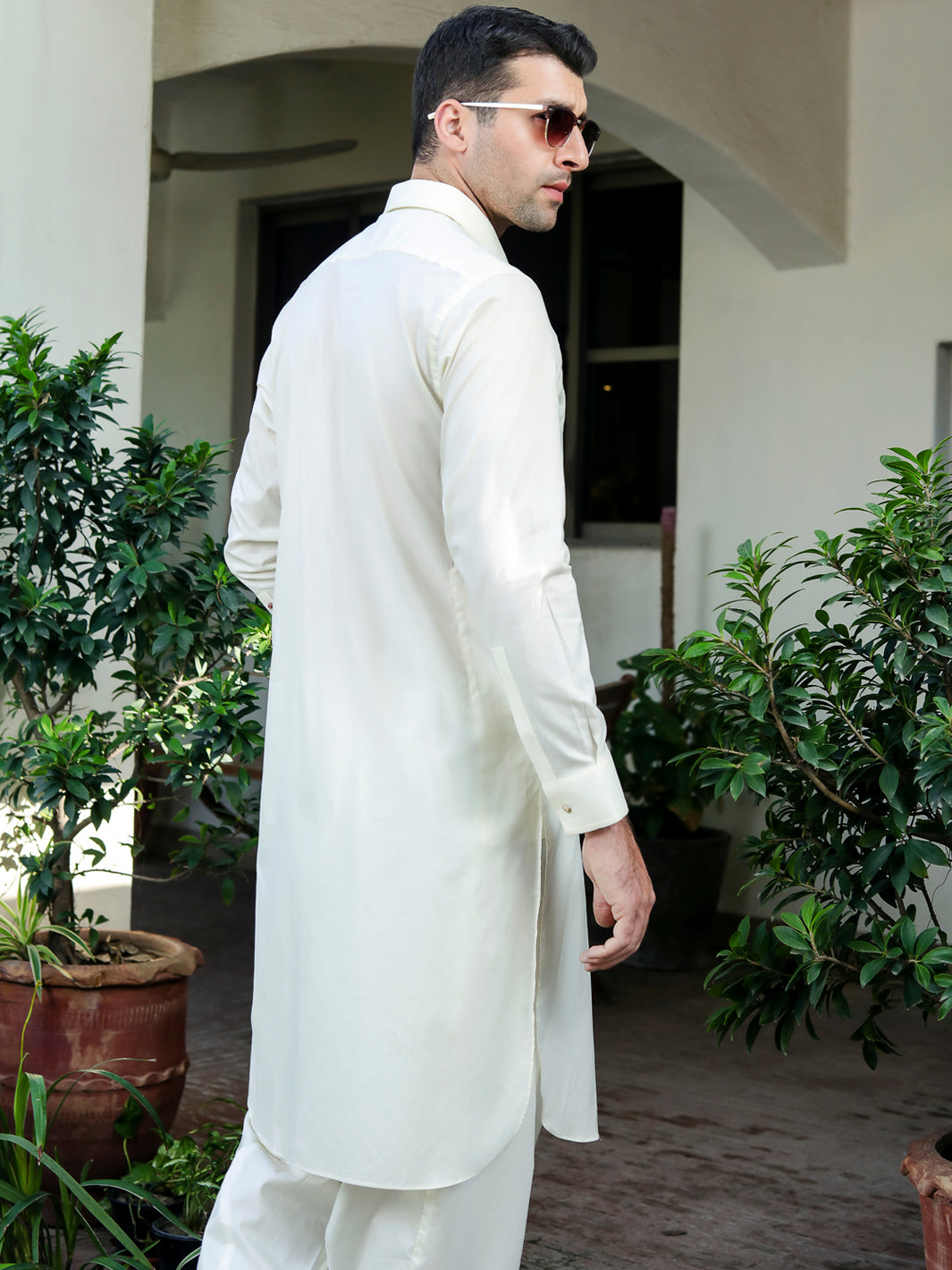 Off White Kameez Shalwar - ALWA-KS-277