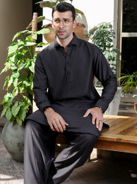Dark Grey Kameez Shalwar - ALWA-KS-283