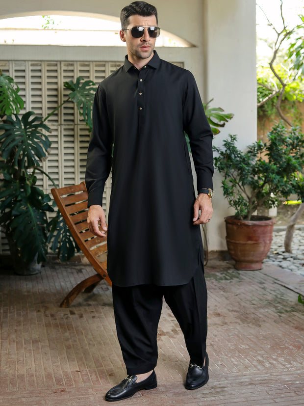 Black Kameez Shalwar - ALWA-KS-284