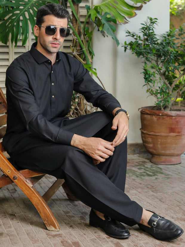 Black Kameez Shalwar - ALWA-KS-284