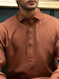Rust Blended Kameez Shalwar - ALWA-KS-294