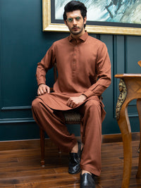 Rust Blended Kameez Shalwar - ALWA-KS-294