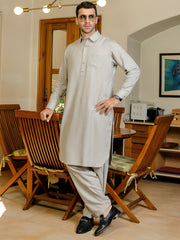 Ash Grey Kameez Shalwar - ALWA-KS-298