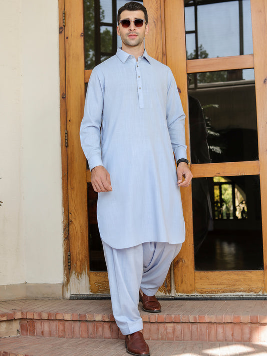 Light Blue Kameez Shalwar - ALWA-KS-308