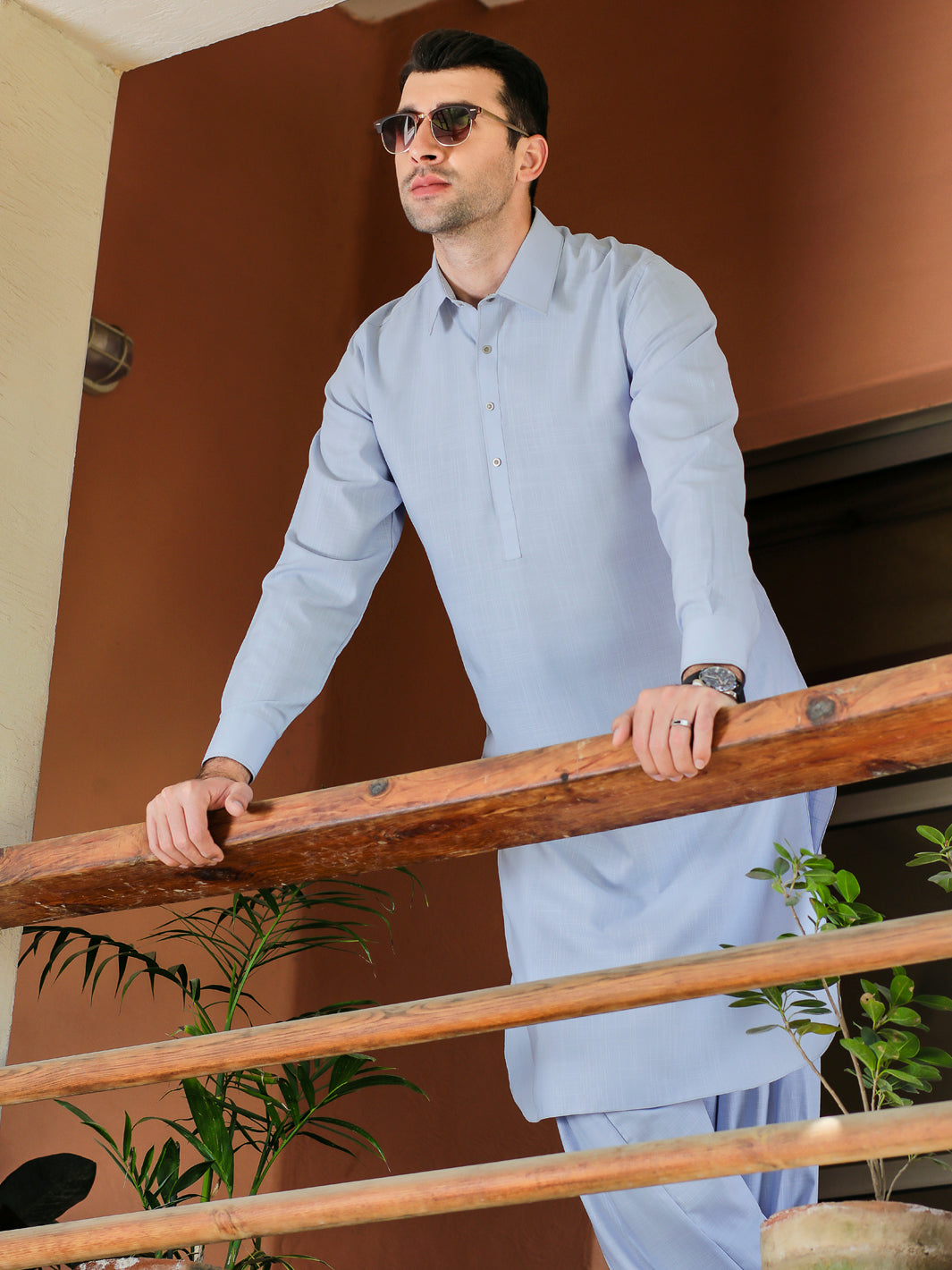 Light Blue Kameez Shalwar - ALWA-KS-308