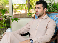 Beige Kameez Shalwar - ALWA-KS-309