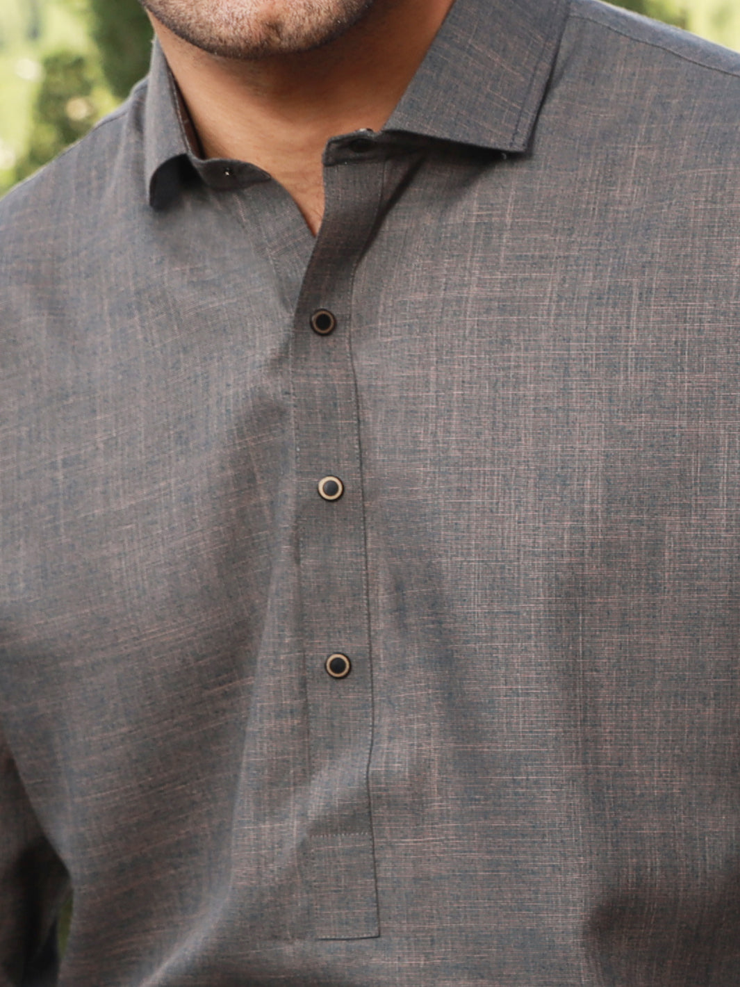 Ash Brown Blended Kameez Shalwar - ALWA-KS-310