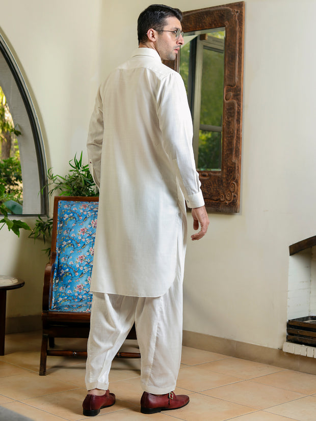 White Kameez Shalwar - ALWA-KS-312