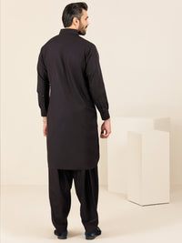 Dark Brown Blended Kameez Shalwar - ALWA-KS-318