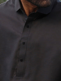 Dark Grey Blended Kameez Shalwar - ALWA-KS-321