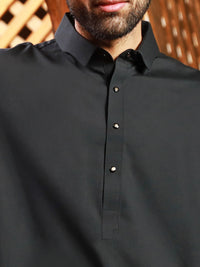 Black Blended Kameez Shalwar - ALWA-KS-322