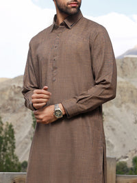 Brown Blended Kameez Shalwar - ALWA-KS-329