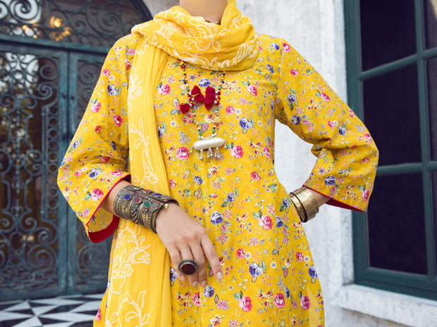 Yellow Lawn 3 Piece Unstitched - ALP-3PS-1293