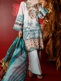 Aqua Khaddar 3 Piece Stitched - AWP-3PS-284