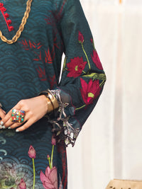 Teal Khaddar 3Pc Stitched - AWP-3PS-341