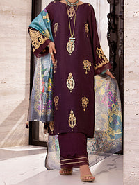 Purple Raw Silk 3Pc Stitched - AWP-3PS-360