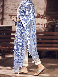 Navy Blue Cambric 2Pc Unstitched - AWP-2PS-366