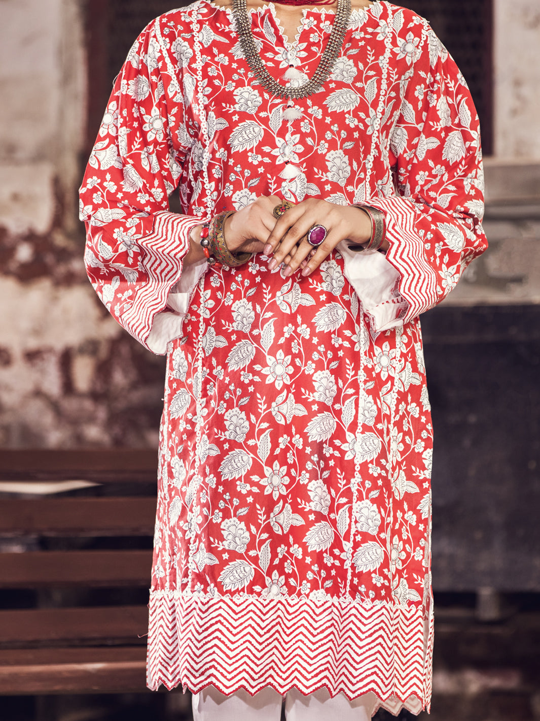 Red Cambric 2Pc Unstitched - AWP-2PS-367