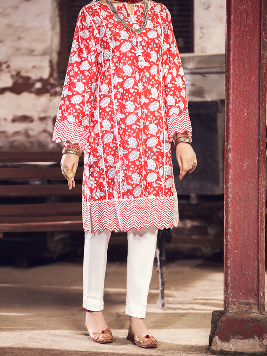 Red Cambric 2Pc Unstitched - AWP-2PS-367