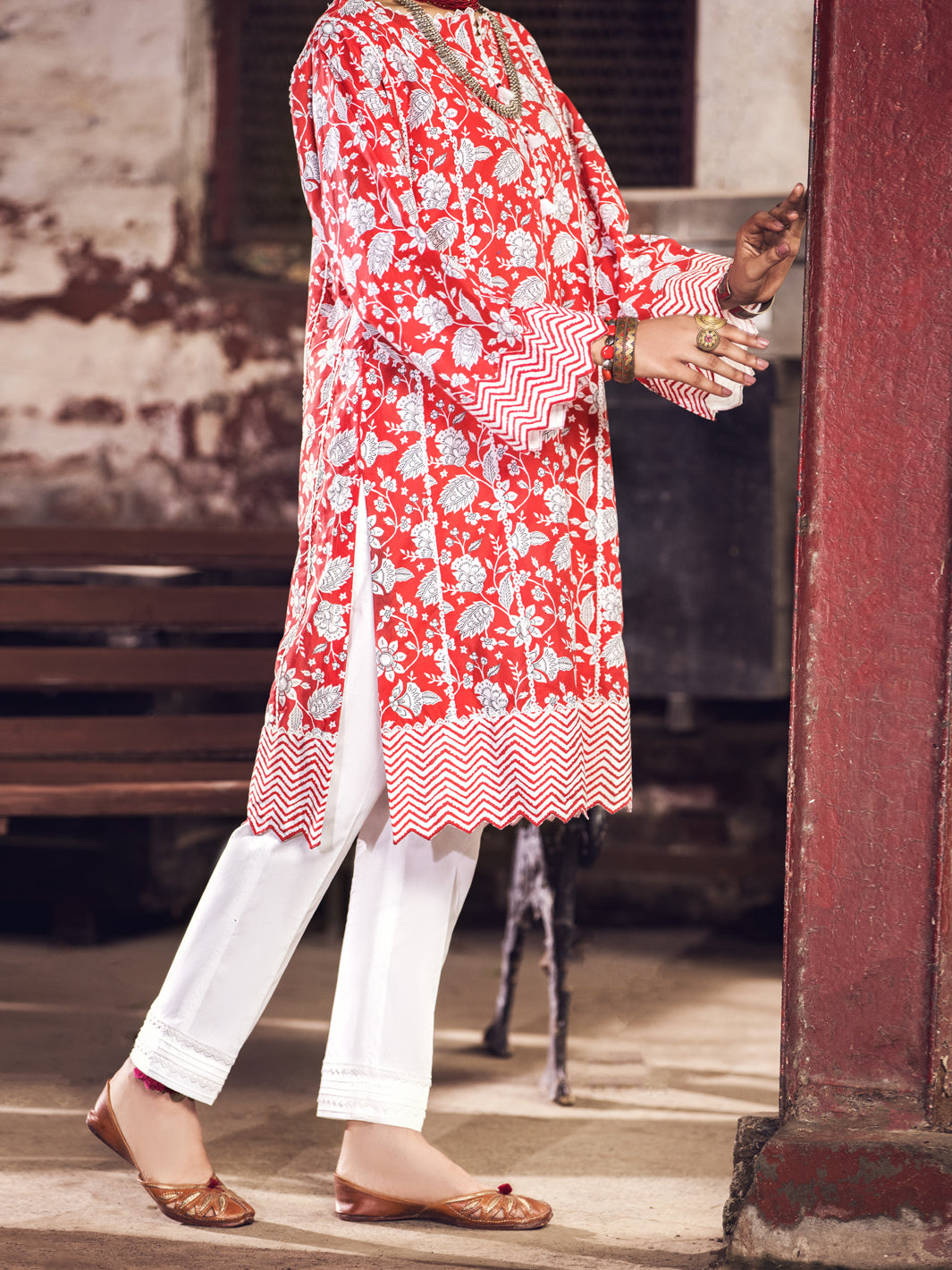 Red Cambric 2Pc Unstitched - AWP-2PS-367